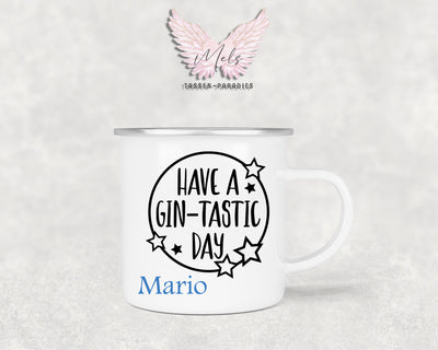 GIN "-Tastic Day" - Personalisierte Emailletasse mit und ohne Name