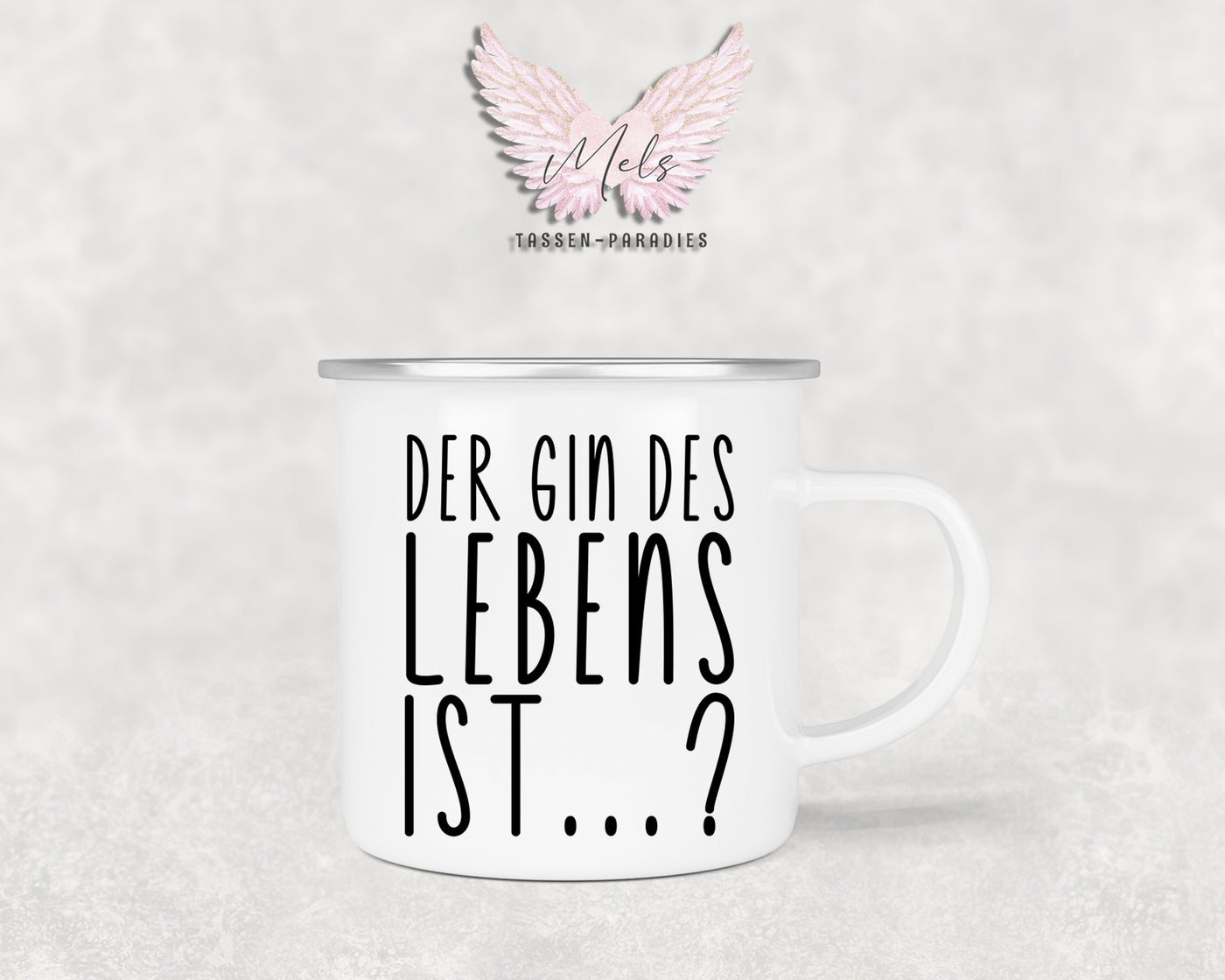 GIN "des Lebens" - Personalisierte Emailletasse mit und ohne Name