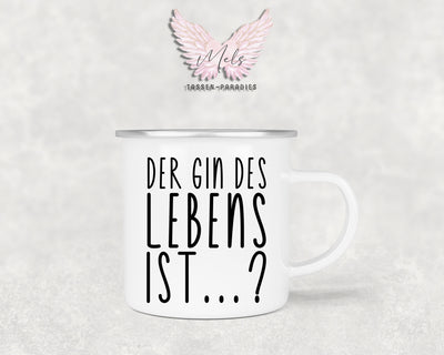 GIN "des Lebens" - Personalisierte Emailletasse mit und ohne Name