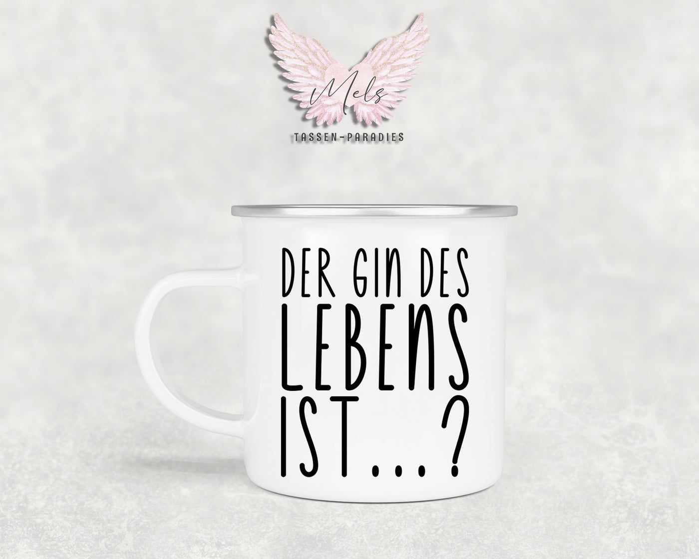GIN "des Lebens" - Personalisierte Emailletasse mit und ohne Name