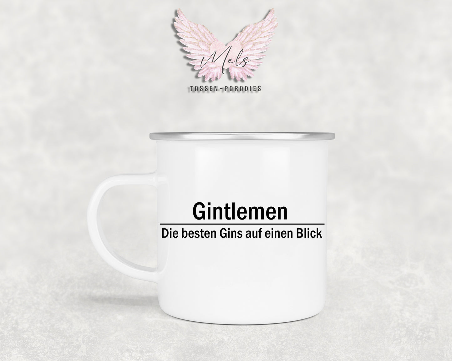 GIN "Gintlemen" - Personalisierte Emailletasse mit und ohne Name