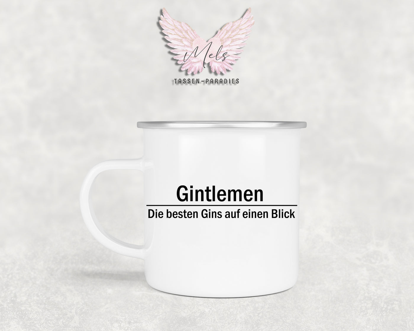 GIN "Gintlemen" - Personalisierte Emailletasse mit und ohne Name