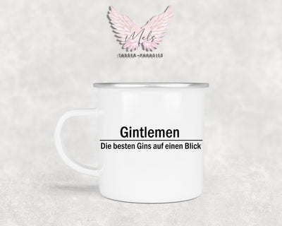 GIN "Gintlemen" - Personalisierte Emailletasse mit und ohne Name