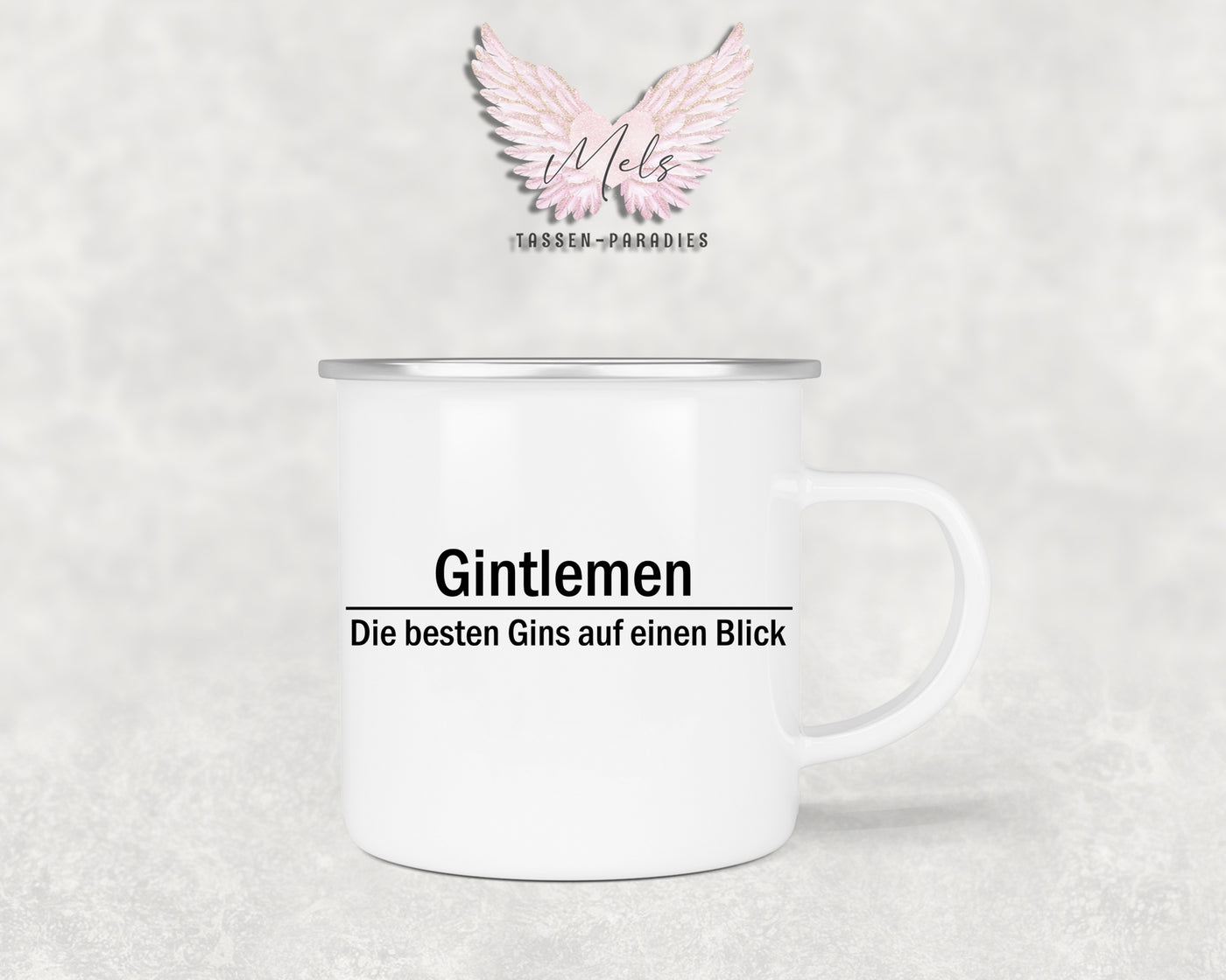 GIN "Gintlemen" - Personalisierte Emailletasse mit und ohne Name