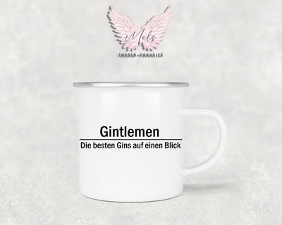 GIN "Gintlemen" - Personalisierte Emailletasse mit und ohne Name