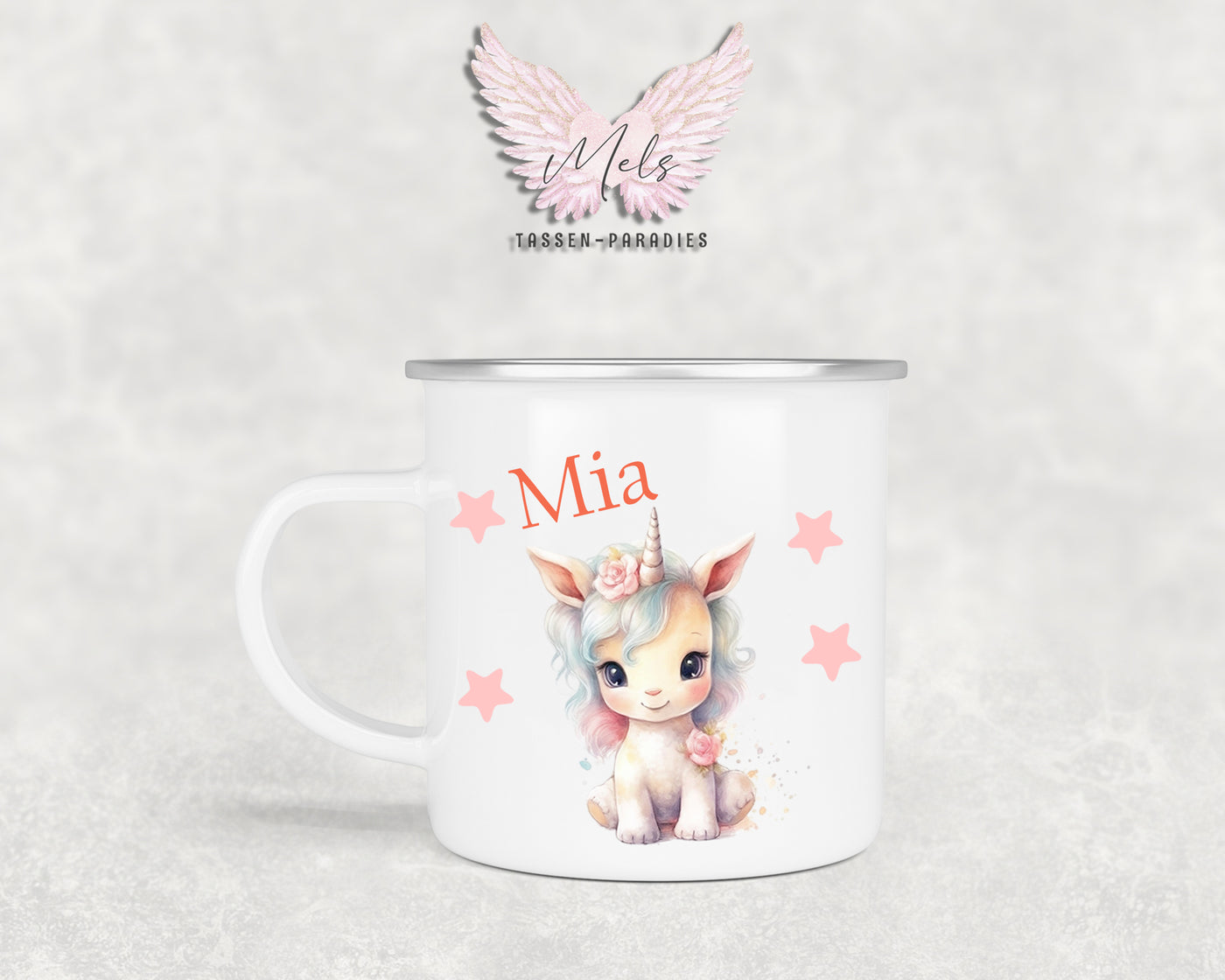 Personalisierte Kinder Tasse Einhorn 2 - mit und ohne Name