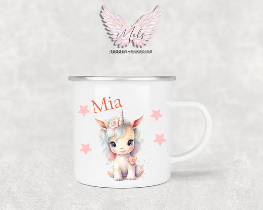 Personalisierte Kinder Tasse Einhorn 2 - mit und ohne Name