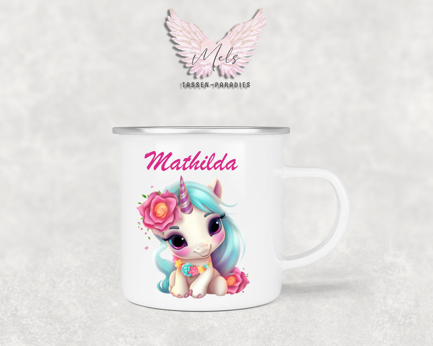 Personalisierte Kinder Tasse Einhorn 8 - mit und ohne Name