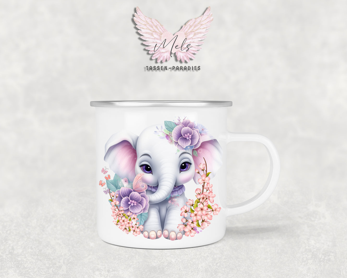 Personalisierte Kinder Tasse Elefant 1 - mit und ohne Name