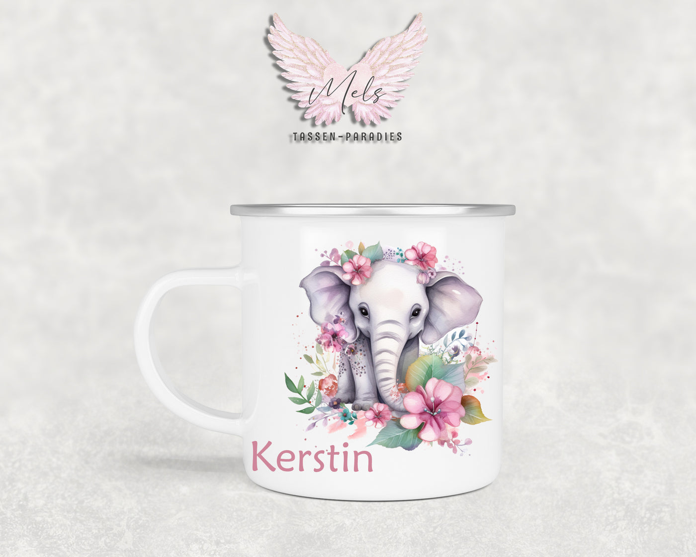 Personalisierte Kinder Tasse Elefant 2 - mit und ohne Name