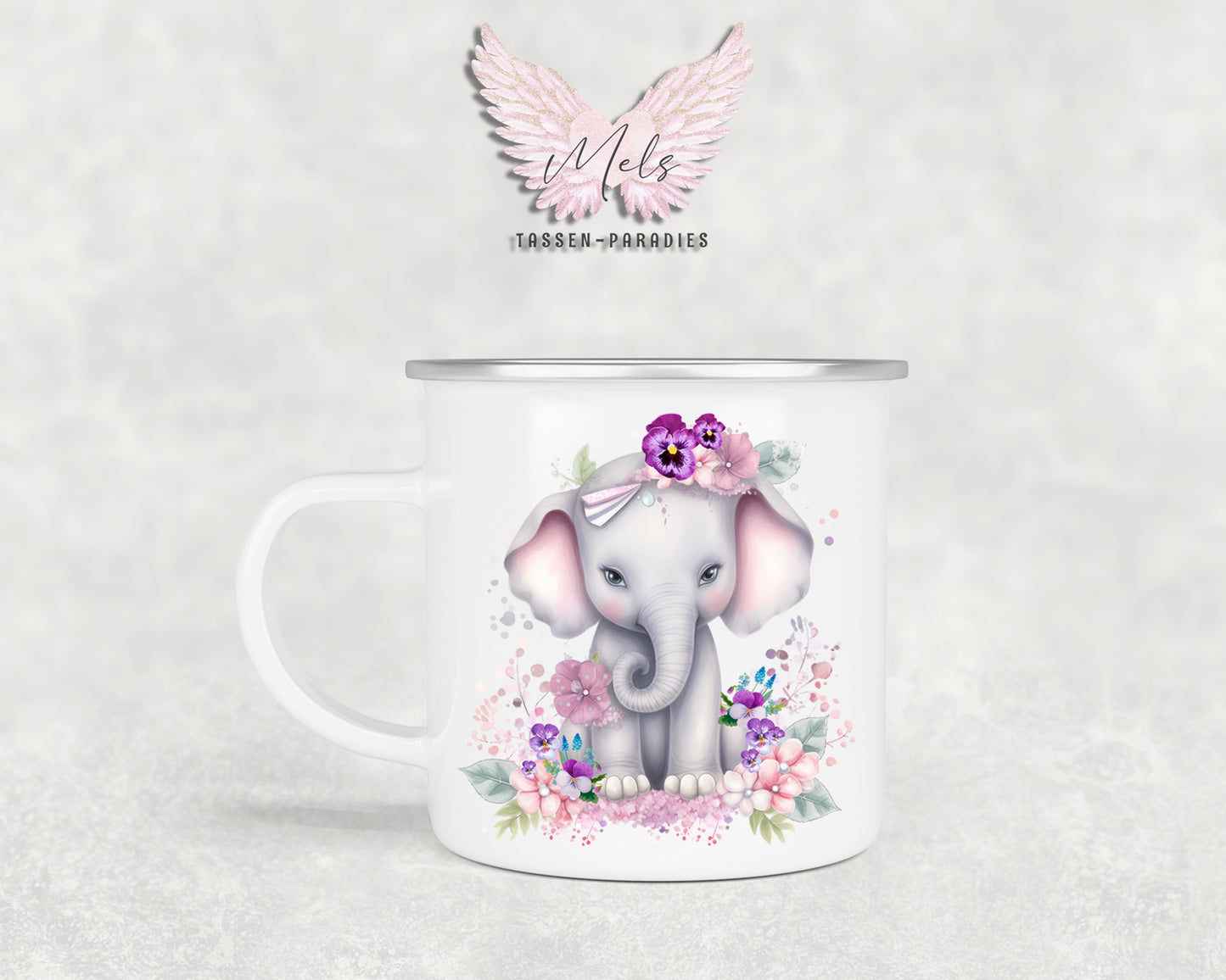 Personalisierte Kinder Tasse Elefant 3 - mit und ohne Name