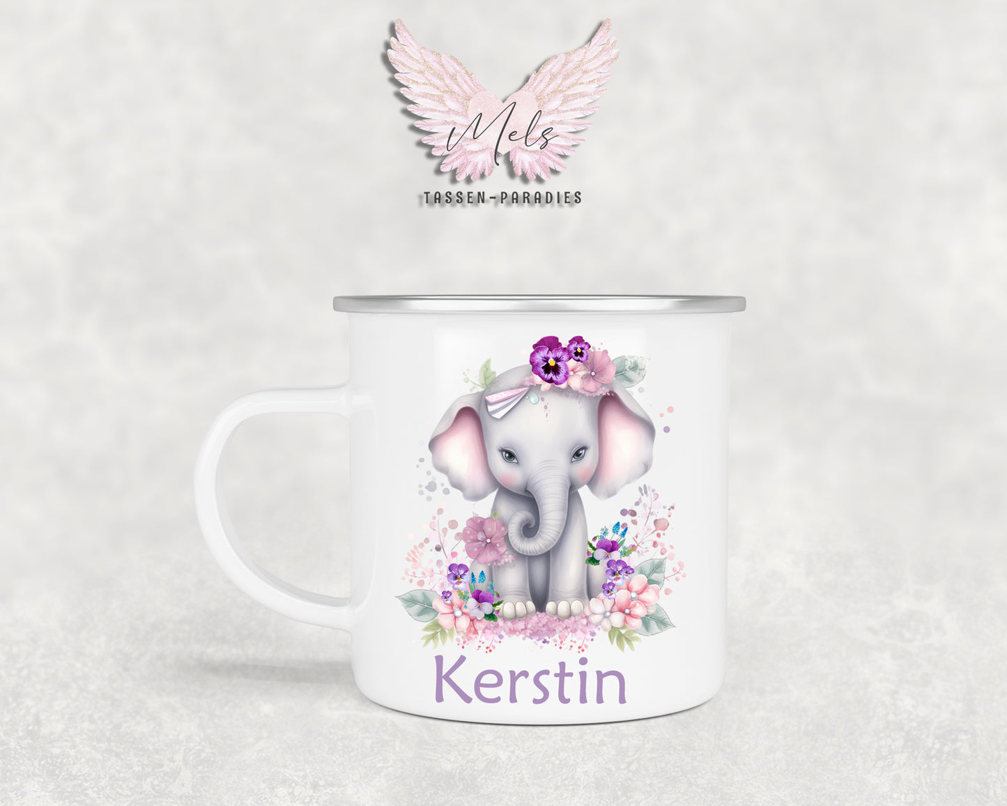 Personalisierte Kinder Tasse Elefant 3 - mit und ohne Name