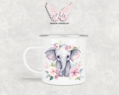 Personalisierte Kinder Tasse Elefant 5 - mit und ohne Name