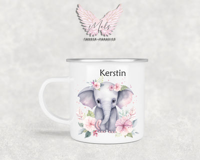 Personalisierte Kinder Tasse Elefant 5 - mit und ohne Name