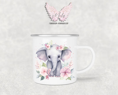 Personalisierte Kinder Tasse Elefant 5 - mit und ohne Name