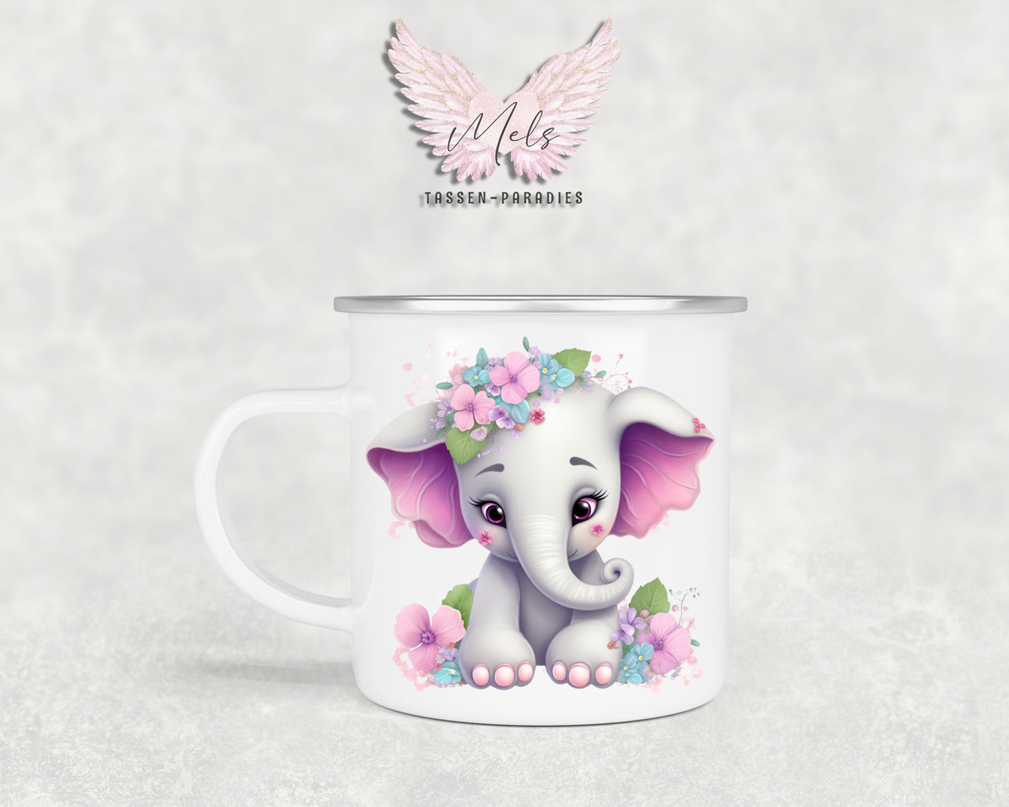 Personalisierte Kinder Tasse Elefant 6 - mit und ohne Name