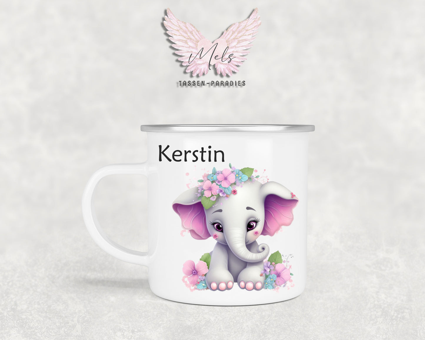 Personalisierte Kinder Tasse Elefant 6 - mit und ohne Name