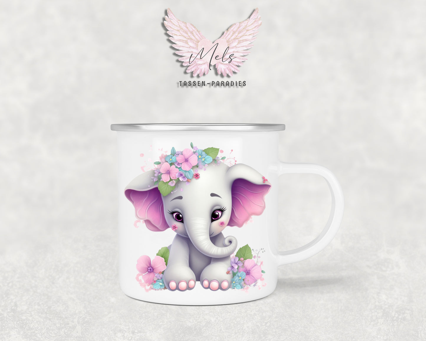 Personalisierte Kinder Tasse Elefant 6 - mit und ohne Name