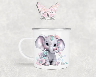 Personalisierte Kinder Tasse Elefant 7 - mit und ohne Name