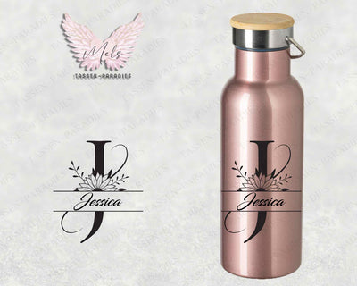 Name A bis Z - Personalisierte Edelstahlflasche Rosé