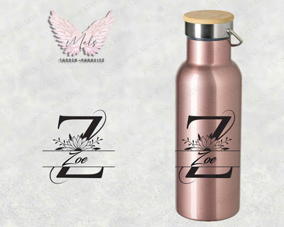 Name A bis Z - Personalisierte Edelstahlflasche Rosé