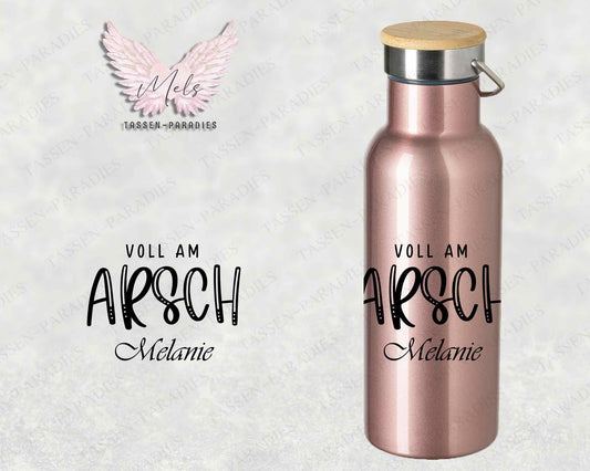 Sprüche 1 - Personalisierte Edelstahlflasche Rosé mit und ohne Name