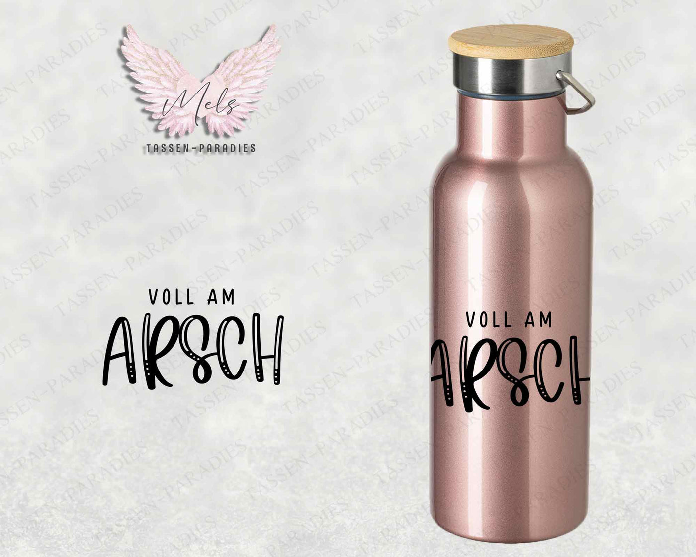 Sprüche 1 - Personalisierte Edelstahlflasche Rosé mit und ohne Name