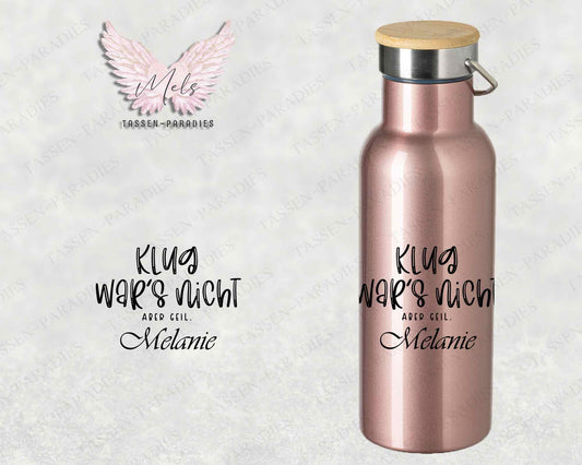 Sprüche 10 - Personalisierte Edelstahlflasche Rosé mit und ohne Name