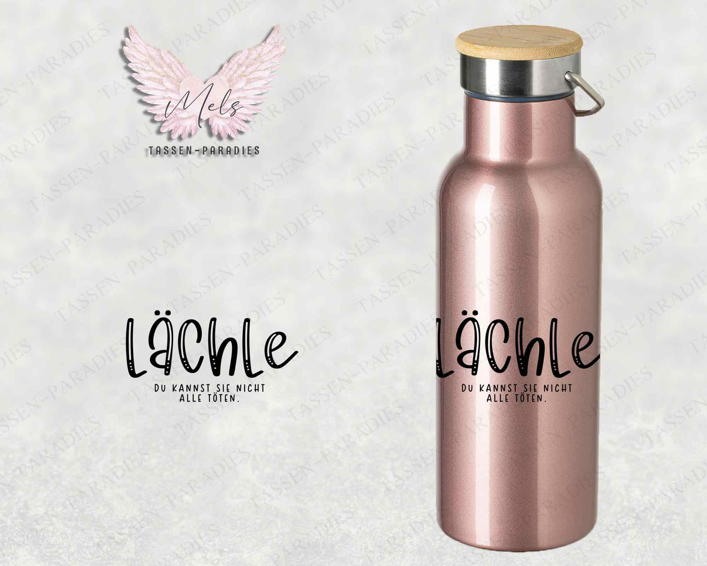 Sprüche 12 - Personalisierte Edelstahlflasche Rosé mit und ohne Name