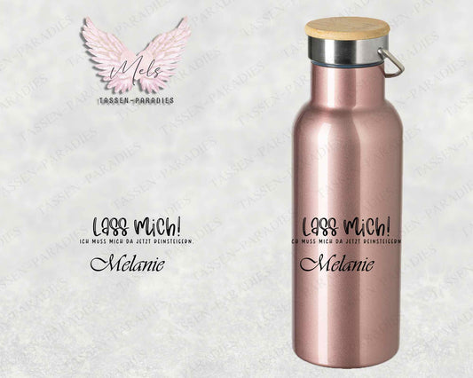 Sprüche 13 - Personalisierte Edelstahlflasche Rosé mit und ohne Name