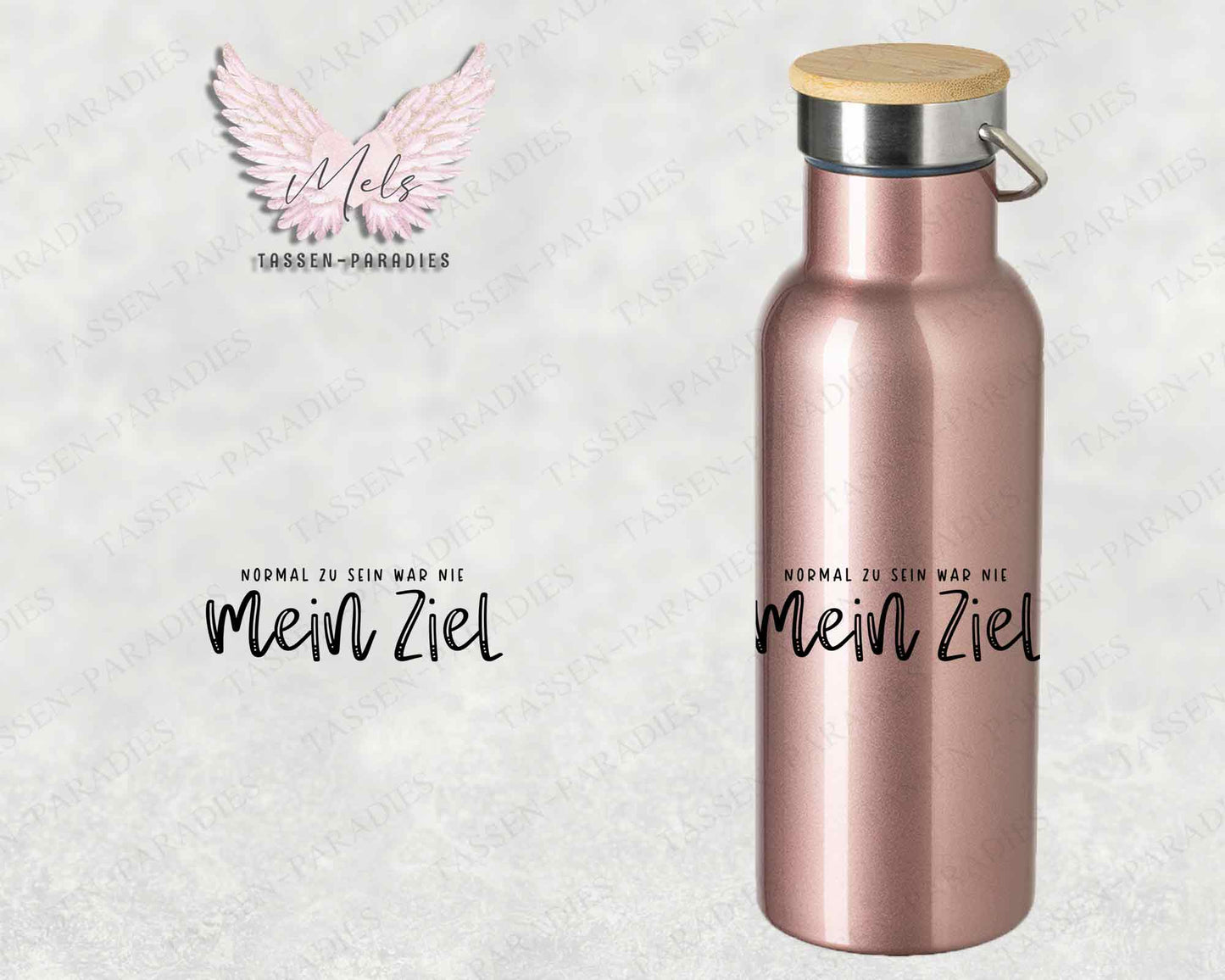 Sprüche 15 - Personalisierte Edelstahlflasche Rosé mit und ohne Name