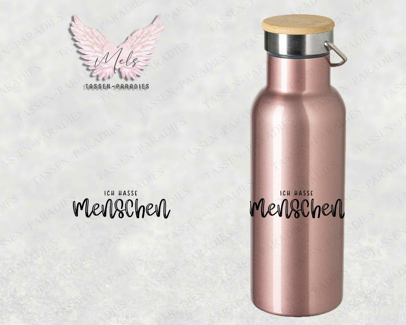 Sprüche 16 - Personalisierte Edelstahlflasche Rosé mit und ohne Name