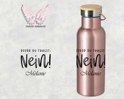 Sprüche 19 - Personalisierte Edelstahlflasche Rosé mit und ohne Name