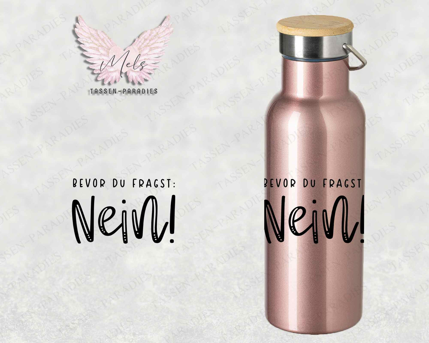 Sprüche 19 - Personalisierte Edelstahlflasche Rosé mit und ohne Name