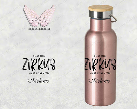 Sprüche 23 - Personalisierte Edelstahlflasche Rosé mit und ohne Name