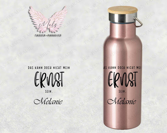 Sprüche 4 - Personalisierte Edelstahlflasche Rosé mit und ohne Name