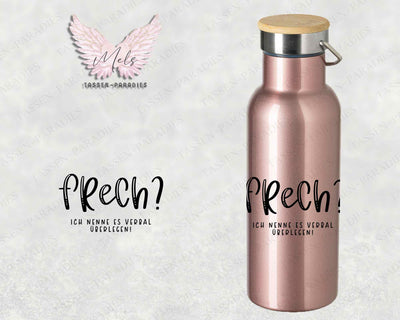 Sprüche 5 - Personalisierte Edelstahlflasche Rosé mit und ohne Name