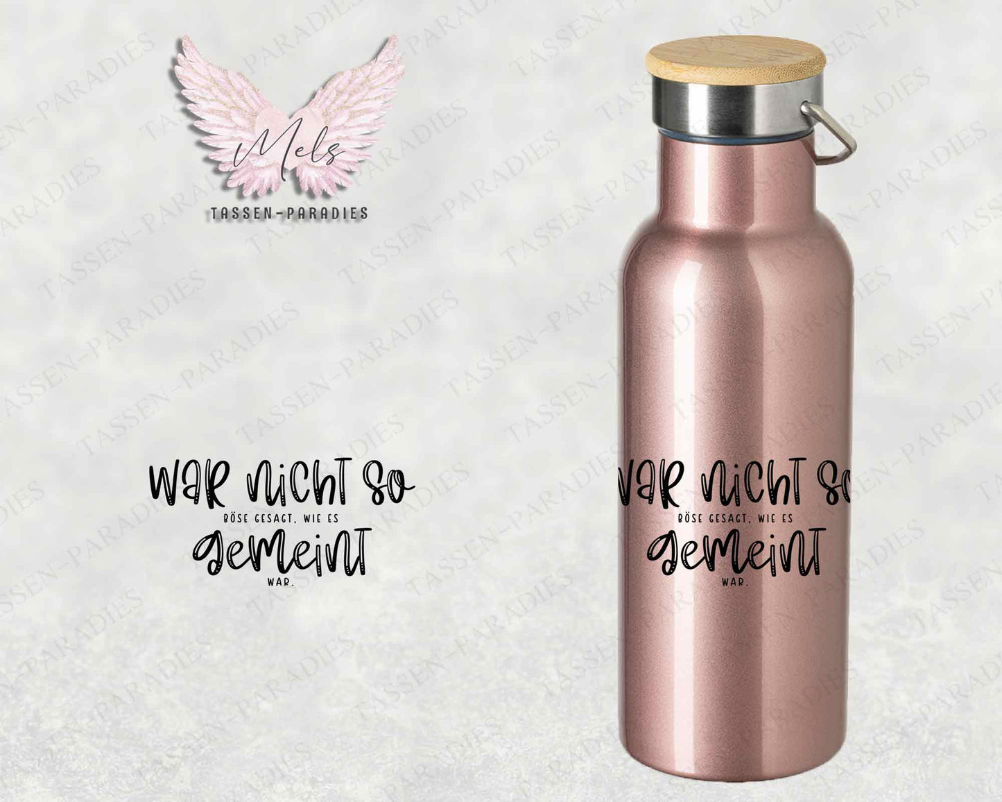 Sprüche 6 - Personalisierte Edelstahlflasche Rosé mit und ohne Name