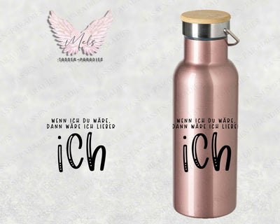 Sprüche 8 - Personalisierte Edelstahlflasche Rosé mit und ohne Name