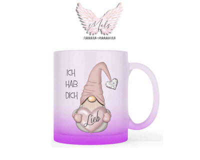 Ich hab dich lieb - mit Wichtel-Bild - Tasse