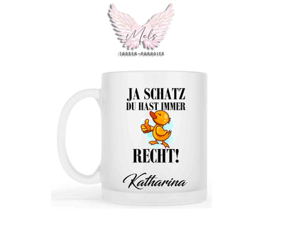 Ja Schatz... - mit Bild - Personalisierte Tassen mit und ohne Name