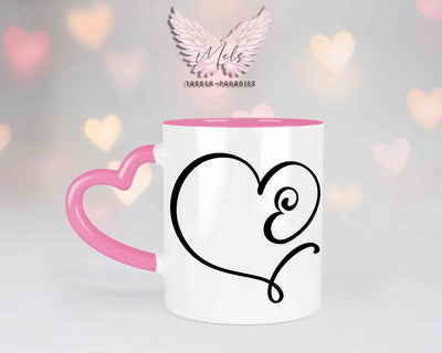 Alphabet mit Name - Personalisierte Herz-Keramik-Tasse Rosa