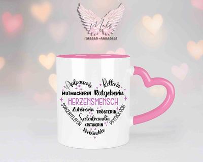 Sag es mit Herz-Herzensmensch - mit Bild - Personalisierte Herz-Tassen mit und ohne Name