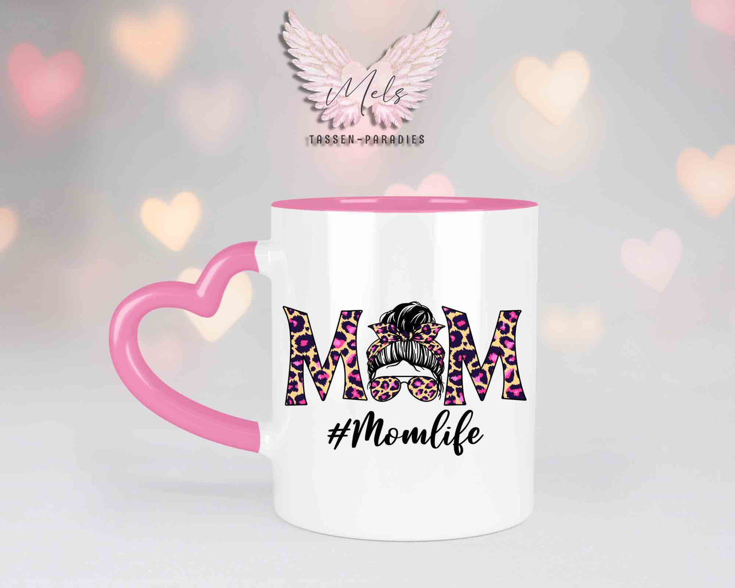 Momlife 1 - mit Bild - Personalisierte Herz-Tassen mit und ohne Name