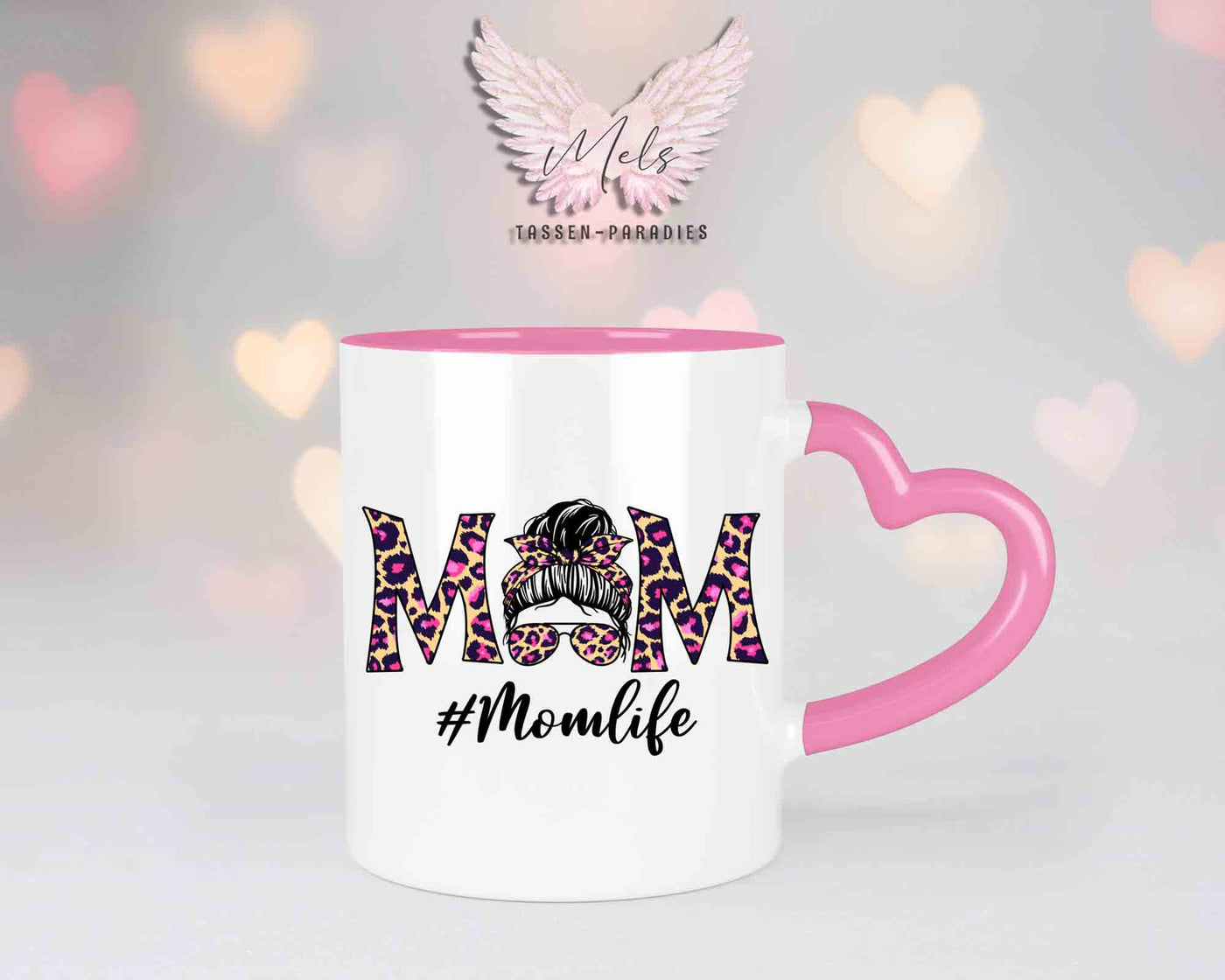 Momlife 1 - mit Bild - Personalisierte Herz-Tassen mit und ohne Name