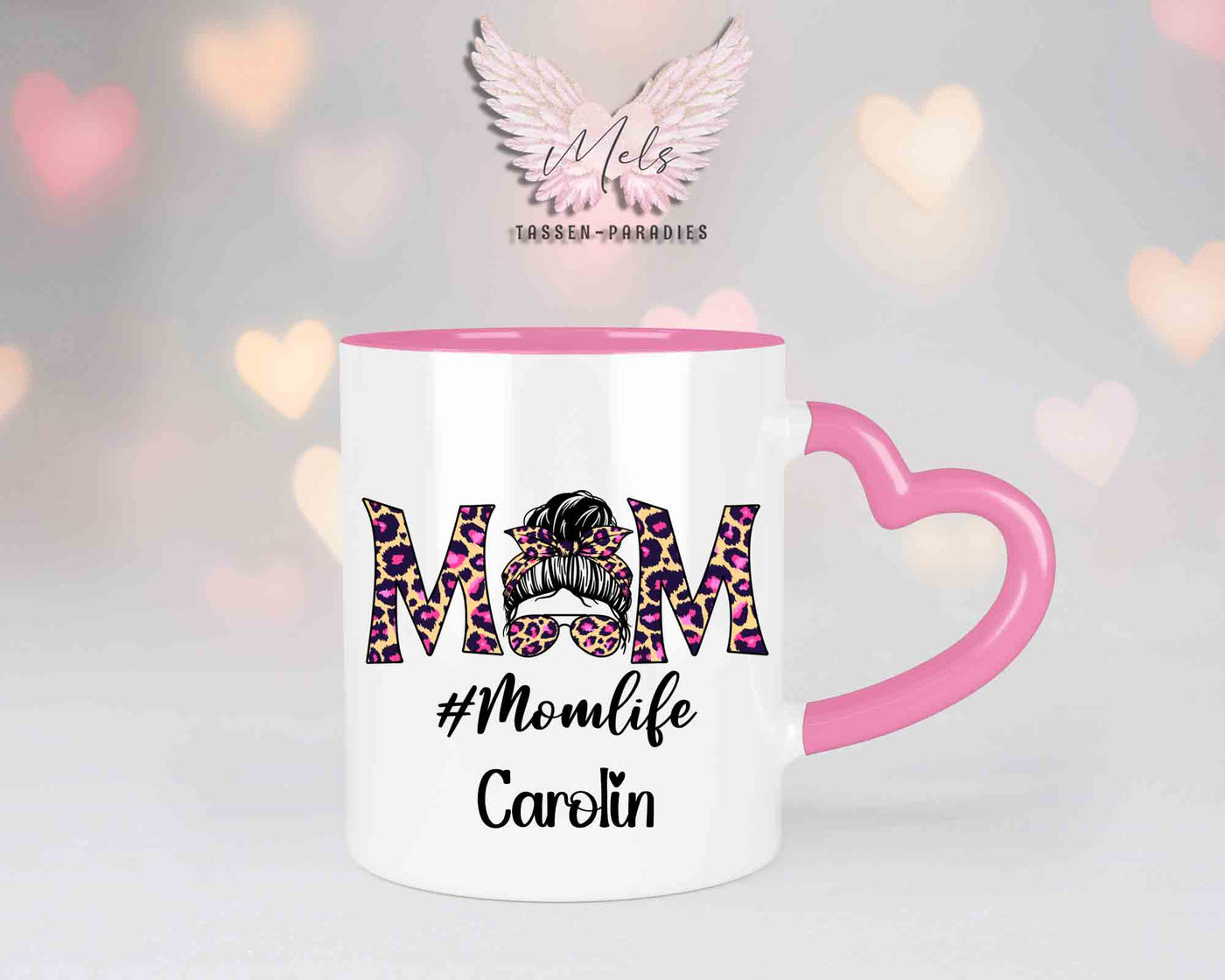 Momlife 1 - mit Bild - Personalisierte Herz-Tassen mit und ohne Name