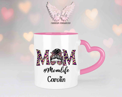 Momlife 1 - mit Bild - Personalisierte Herz-Tassen mit und ohne Name