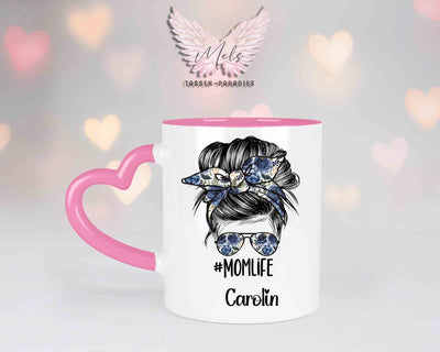 Momlife 4 - mit Bild - Personalisierte Herz-Tassen mit und ohne Name