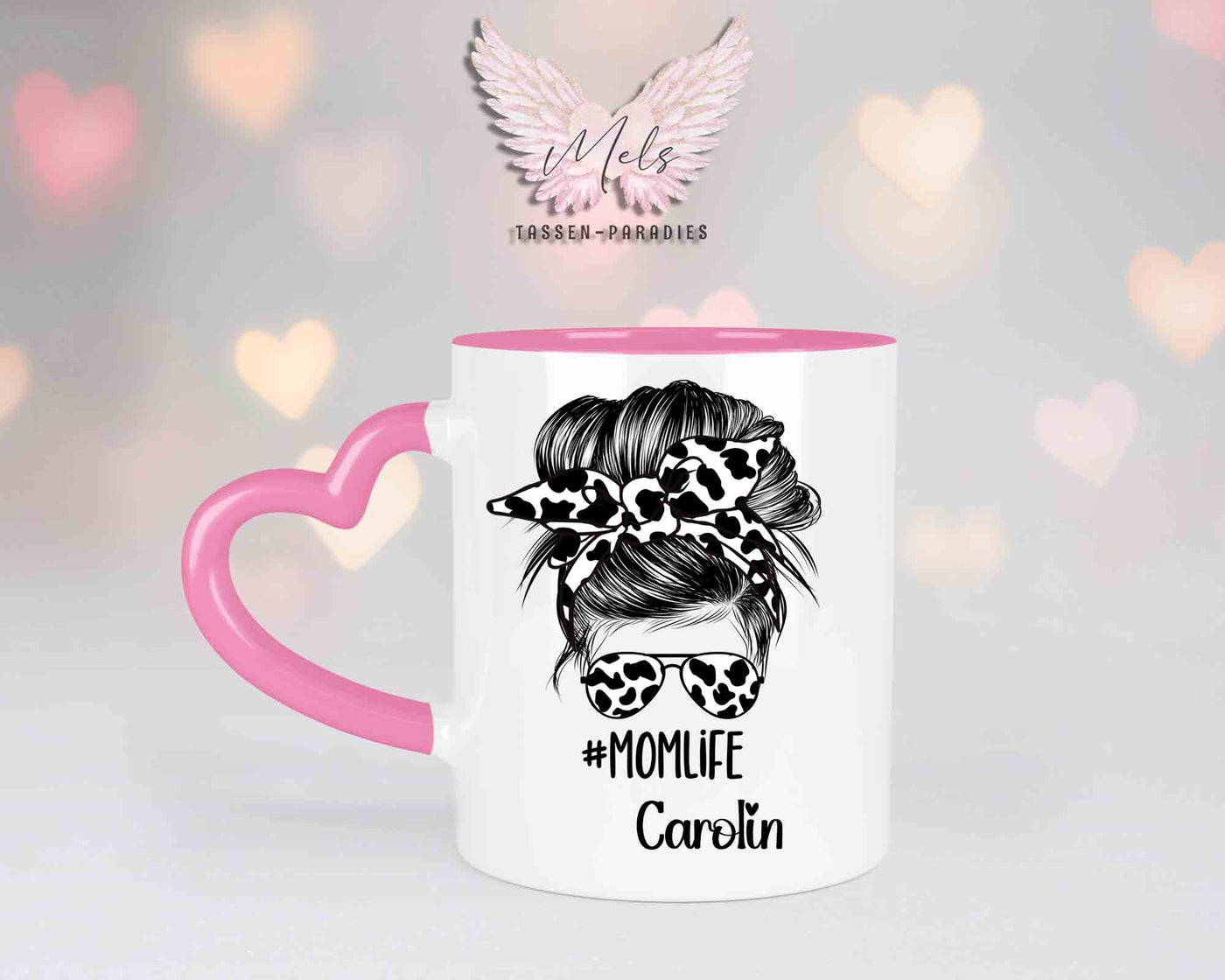 Momlife 6 - mit Bild - Personalisierte Herz-Tassen mit und ohne Name