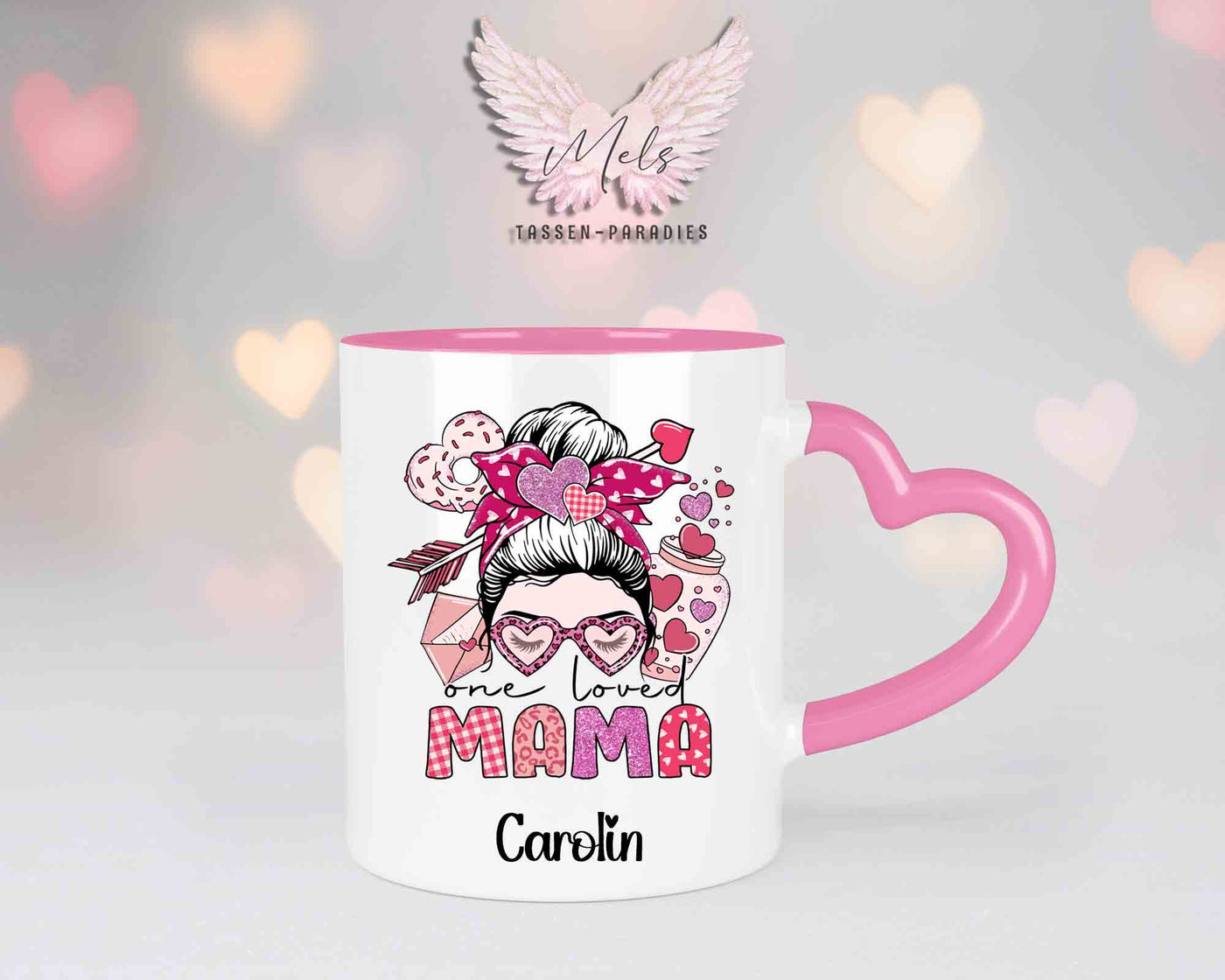 Momlife 8 - mit Bild - Personalisierte Herz-Tassen mit und ohne Name